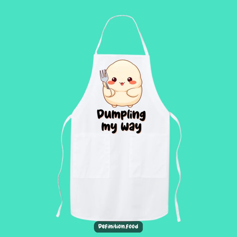 Funny Dumpling Fork Apron - Chef's Cute Asian Food Wear, Perfect Funny Gift!