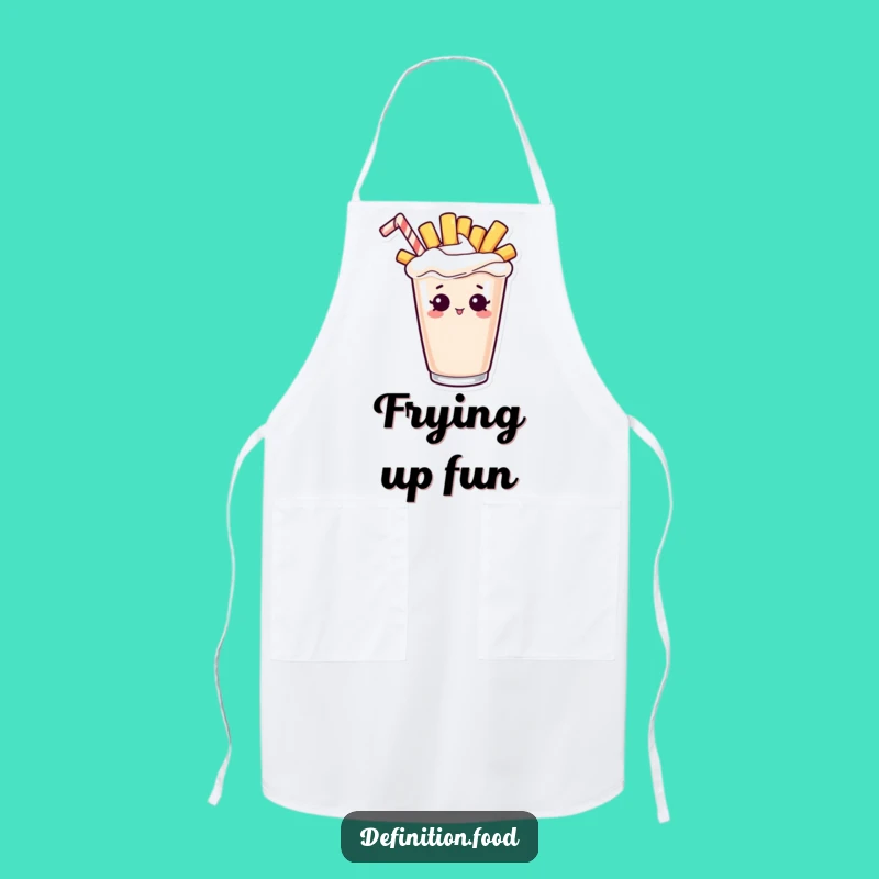 Funny Fry Milkshake Apron: Curious French Fry Peeking Out, Protects and Amuses Funny Gift!