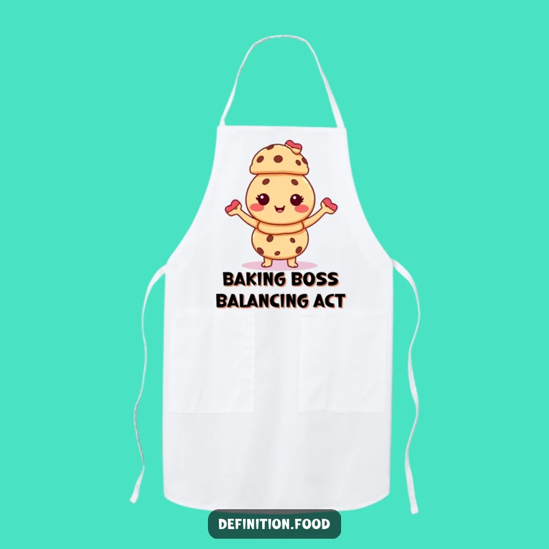 Funny Giggling Cookie Pastry Stack Apron: Cook with Charm and Culinary Comedy