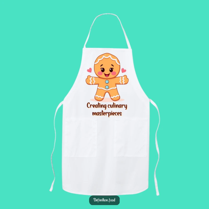 Funny Gingerbread Man Food Art Apron - Bake & Create with Whimsical Flair