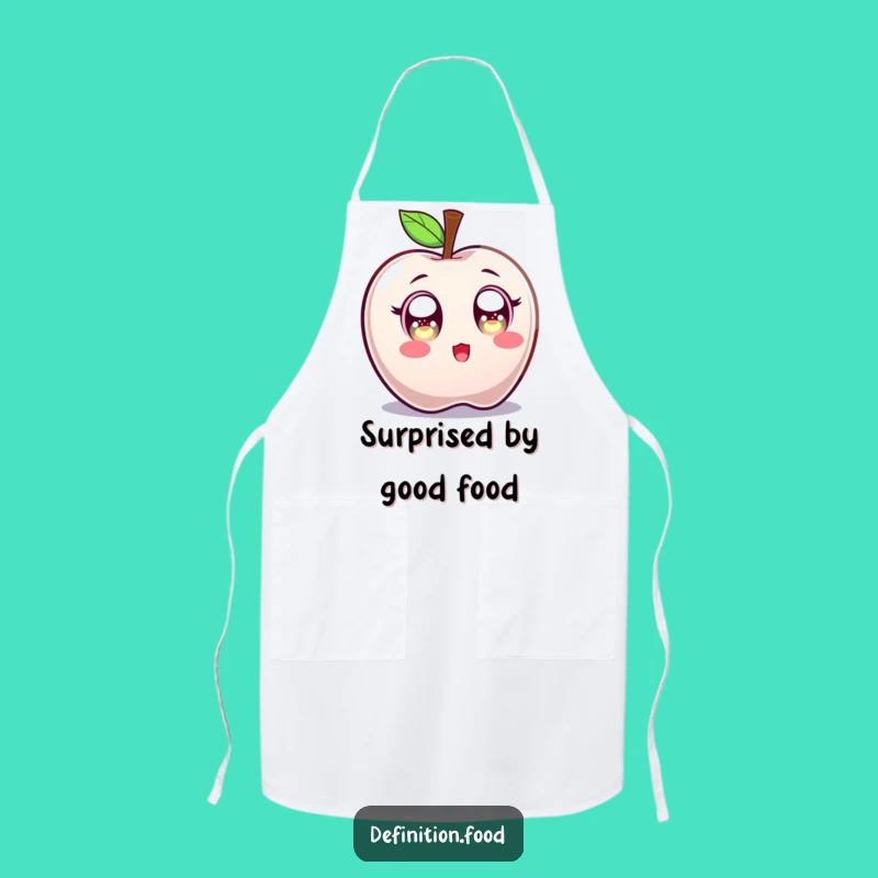 Funny Surprised Candy Apple Apron: Cook with Sweet Shock and Style