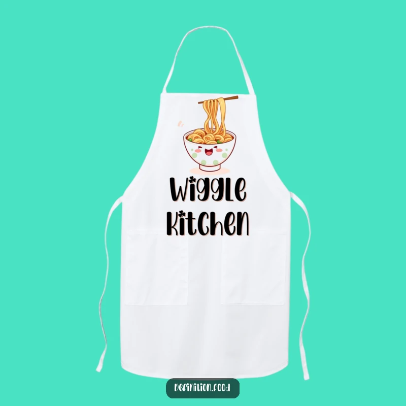 Funny Wiggling Ramen Apron - Playful Noodle Character for Fun Cooking