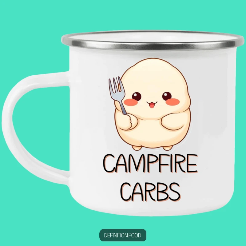 Funny Dumpling Fork Camping Mug - Adventure-Ready Asian Food Drinkware, Perfect Funny Gift!