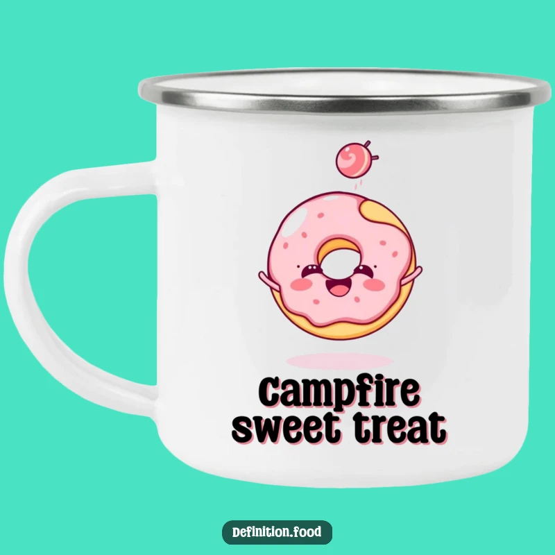 Funny Donut Candy Toss Camping Mug - Sweet Sips for Your Adventures!