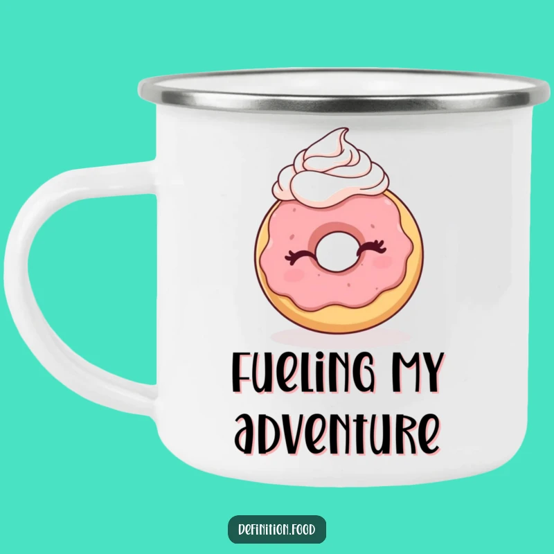 Funny Winking Donut Camping Mug: Adventure Fuel with a Sweet, Humorous Twist