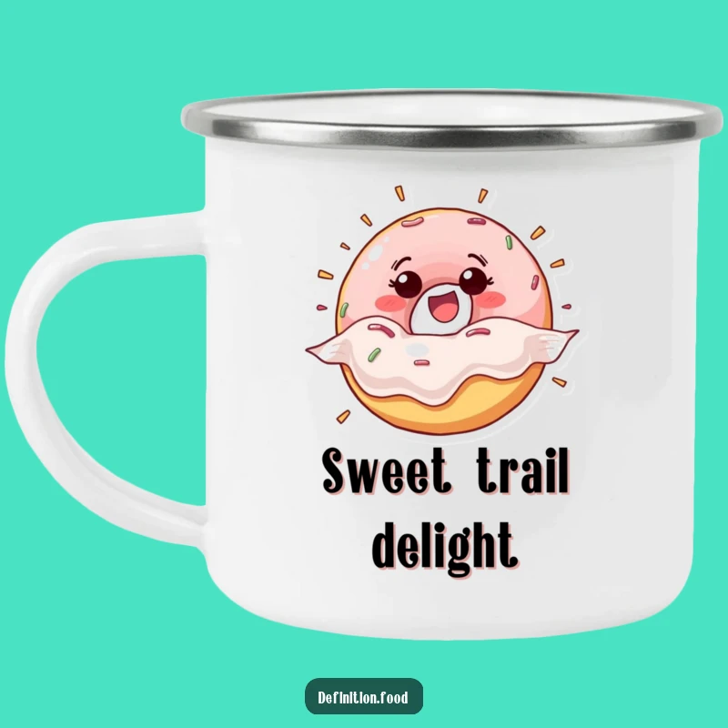 Funny Donut Camping Mug - Happy Wrapper Burst Outdoor Treat Gift