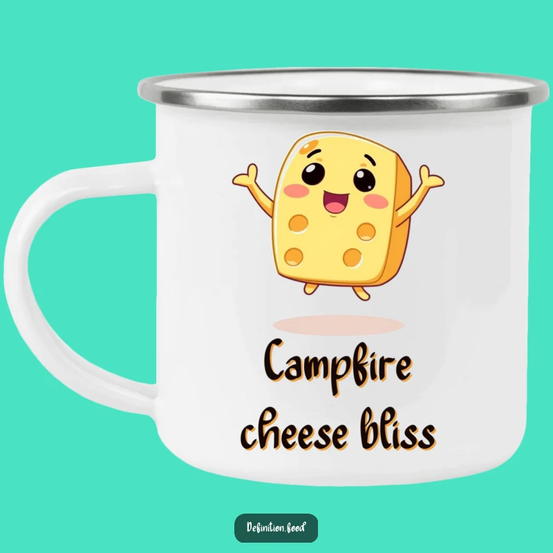 Funny Joyful Cheese Leap Camping Mug: Cheesy Adventures Await