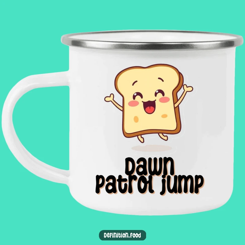 Funny Surprised Toast Butter Leap Camping Mug: Adventure Fuelled by Laughter
