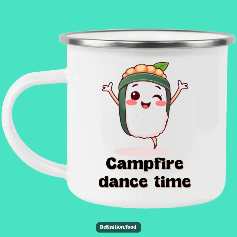 Funny Sushi Dancer Camping Mug: Your Hilarious Companion for Delicious Outdoor Moments