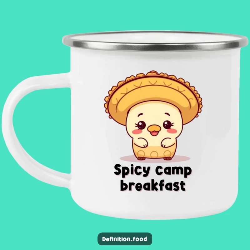 Funny Burrito Sombrero Enamel Camping Mug - Mexican Outdoor Humor
