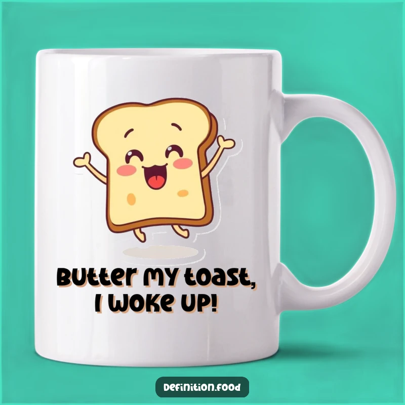 Funny Surprised Toast Butter Leap Mug: A Hilarious Breakfast Character Gift