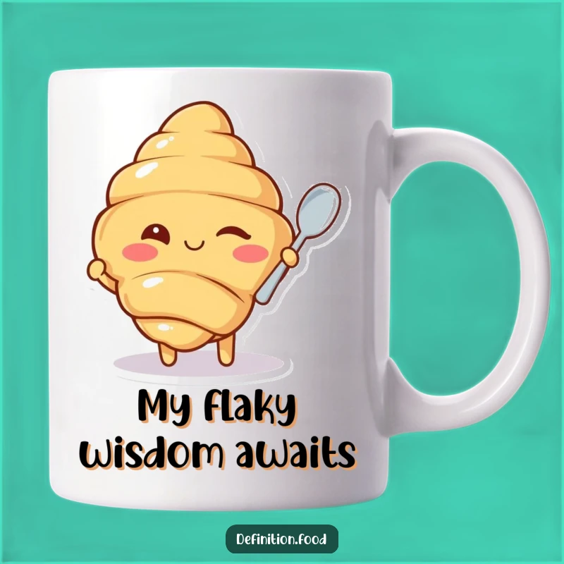 Funny Winking Croissant Spoon Mug: A Deliciously Humorous Treat Gift for Pastry Lovers