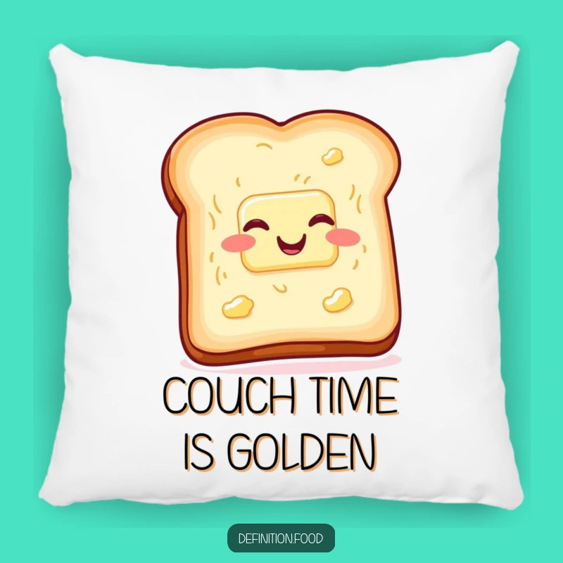 Soft Funny Toast Butter Pillow, Wiggling with Glee Humorous Comfort