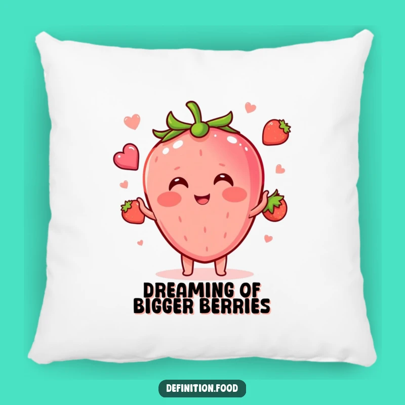 Cozy Funny Strawberry Juggling Food Shapes Pillow - Soft and Humorous Accent