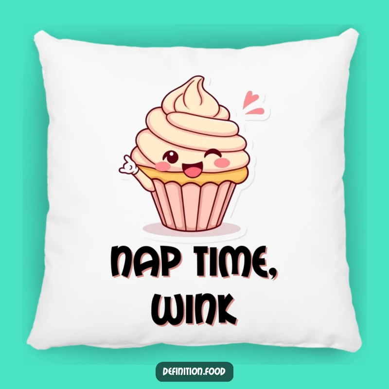 Funny Cupcake Wink Pillow, Soft & Cozy, The Perfect Humorous Gift for Comfort