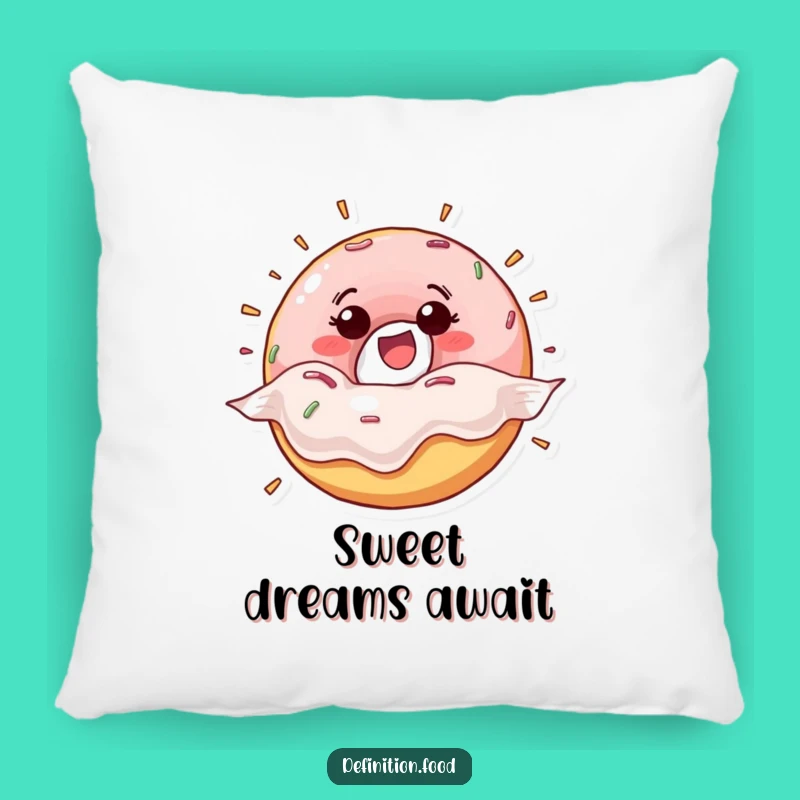 Funny Donut Pillow - Happy Wrapper Burst Cozy Comfort Gift