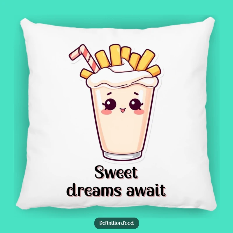 Funny Fry Milkshake Pillow: Cozy French Fry Peeking Out, Plush Funny Gift Comfort!