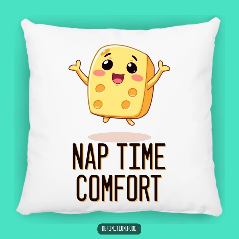 Funny Joyful Cheese Leap Pillow: Cozy Comfort with a Smile