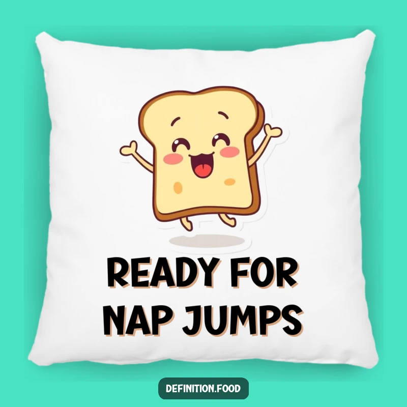 Funny Surprised Toast Butter Leap Pillow: Soft Comfort with Breakfast Humor