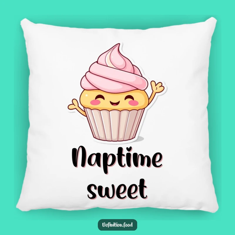 Funny Waving Cupcake Pillow - Cozy Character Cushion for Sweet Comfort