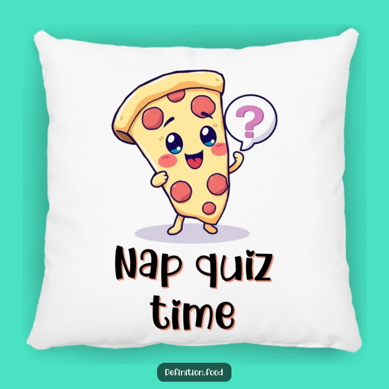 Funny Pizza Quiz Pillow - Cheerful Character Cozy Gift