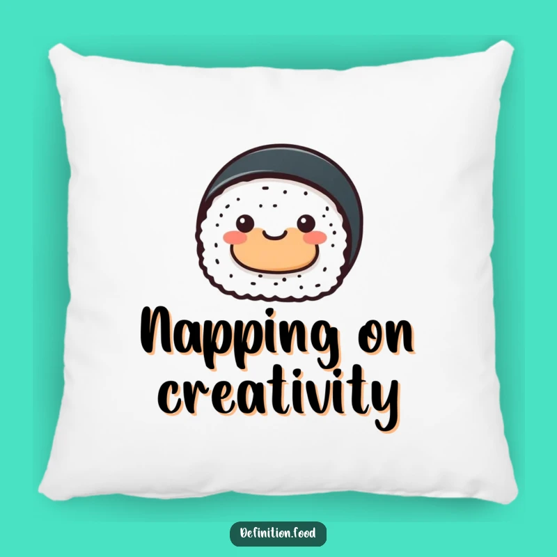 Funny Sushi Roll Pillow: Cozy Abstract Art Accent, Comfortable Humorous Gift
