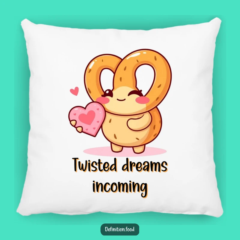 Funny Pretzel Pillow - Winking Cookie Character Cozy Comfort Gift