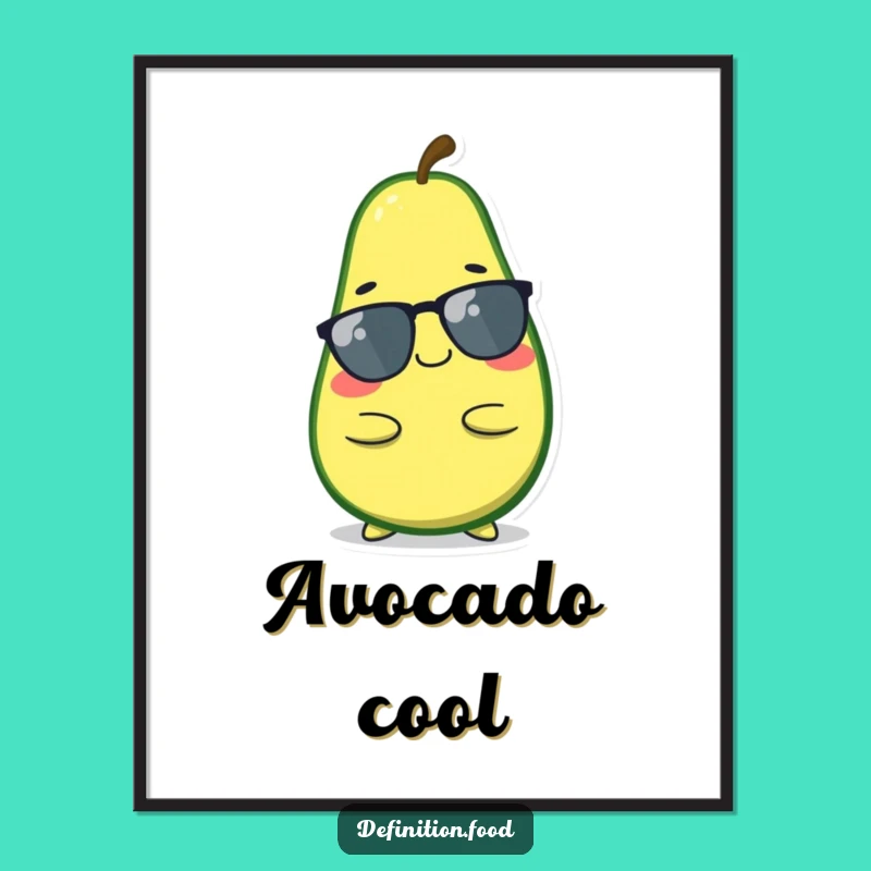 Funny Relaxed Avocado Digital Art - Cool Character Print for Instant Chill