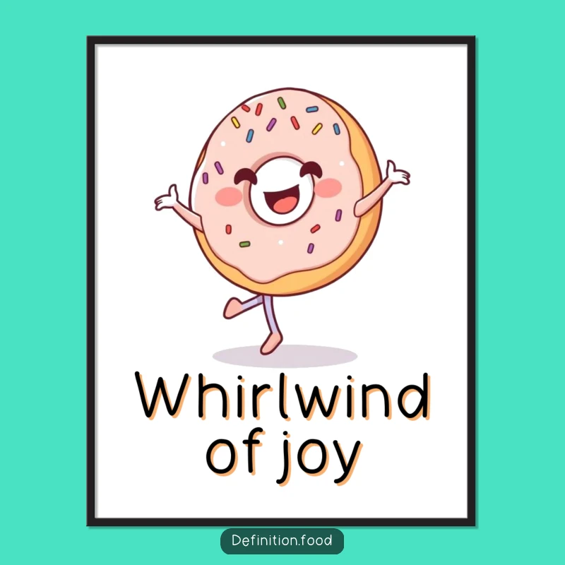 Funny Donut Pirouette Digital Art Print: Instant Sweetness