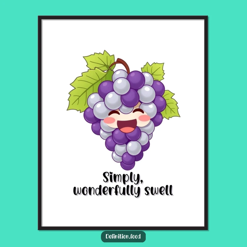 Funny Grapes Digital Art: Joyful Wall Decor, Instant Humorous Gift