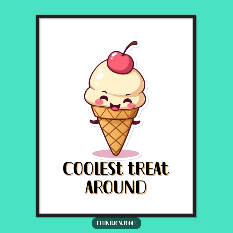 Funny Ice Cream Cone Digital Art: Instant Sweet Dessert Art Gift