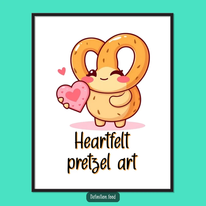 Funny Pretzel Digital Art - Winking Cookie Character Wall Decor Gift