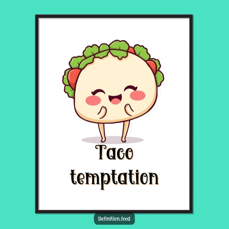Funny Taco Hug Digital Art - Lively Taco Illustration for Your Space