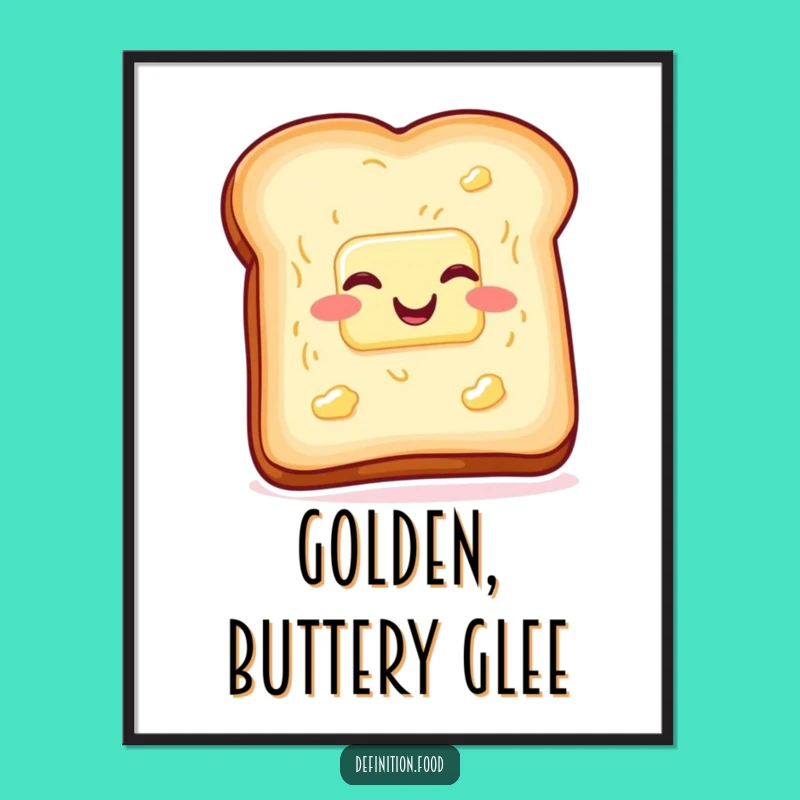 Funny Toast Butter Digital Art Print, Instant Wiggling with Glee Decor