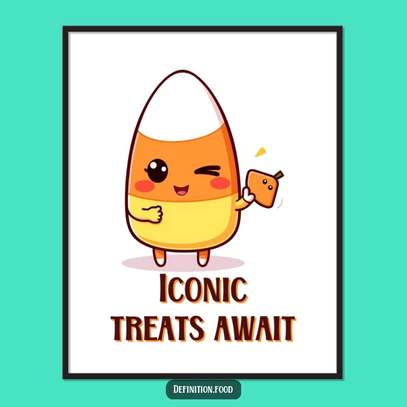 Funny Candy Corn Winking Digital Print - Instant Playful Decor
