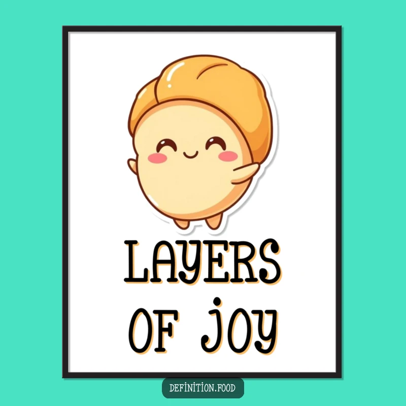 Funny Croissant Layers Digital Art, Instant Breakfast Decor, Perfect Humorous Gift