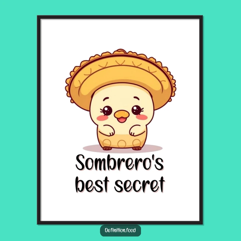 Funny Burrito Sombrero Digital Art - Printable Mexican Humor Decor