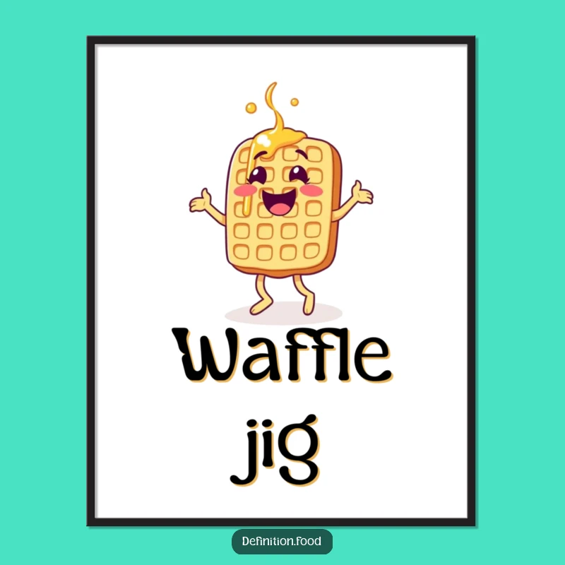 Funny Jigging Waffle Digital Art - Cheerful Breakfast Print for Instant Joy