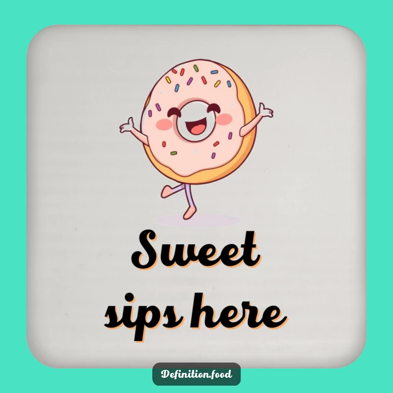 Funny Donut Pirouette Coaster: Protect Surfaces Sweetly