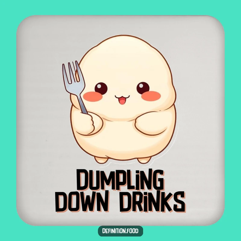 Funny Dumpling Fork Drink Coaster - Protect Surfaces with Foodie Charm, Perfect Funny Gift!