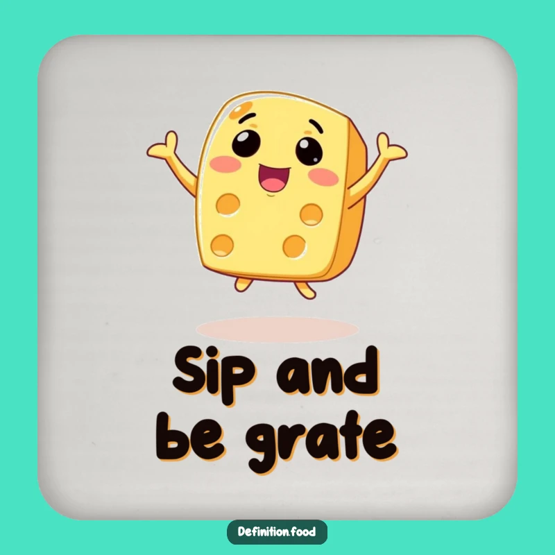 Funny Joyful Cheese Leap Coaster: Protect Surfaces with Joy