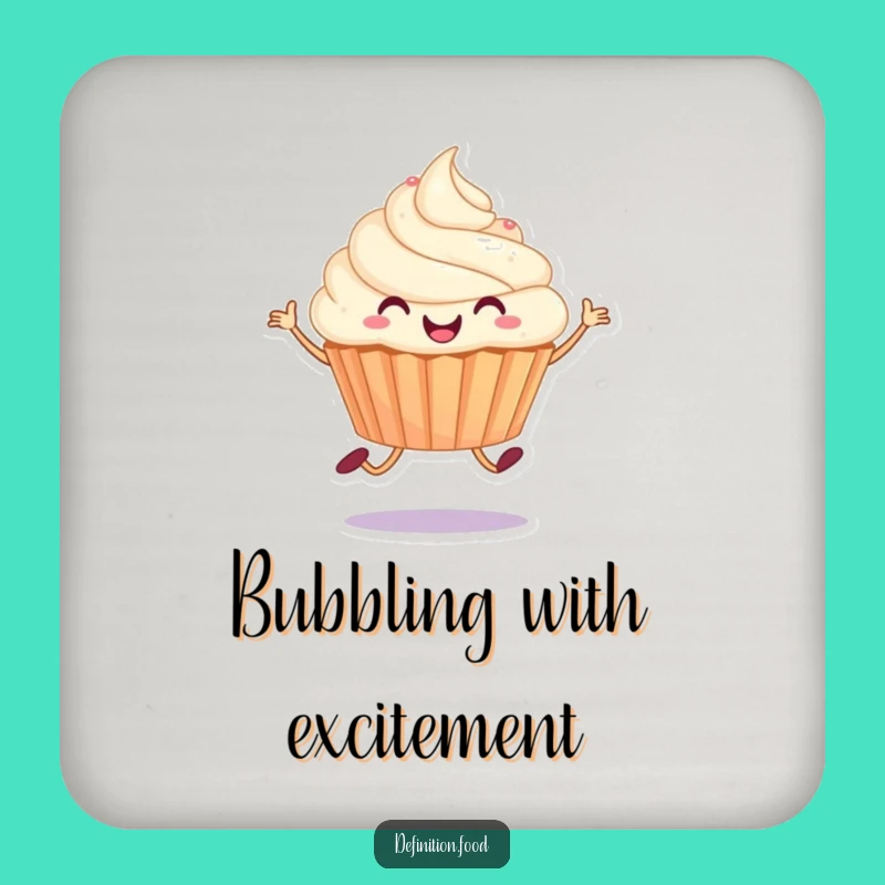 Funny Joyful Cupcake Hop Coaster: Protect Surfaces with Sweet Cheer