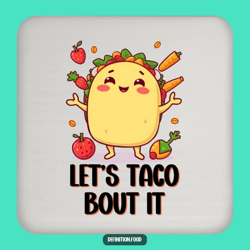 Funny Juggling Taco Coaster Set: Protect Surfaces with Festive Humor