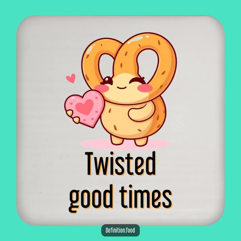 Funny Pretzel Coaster - Winking Character Cookie Protector Humorous Gift