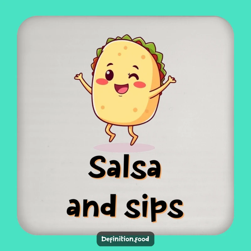 Funny Taco Dance Coaster: Protect Surfaces with Humor