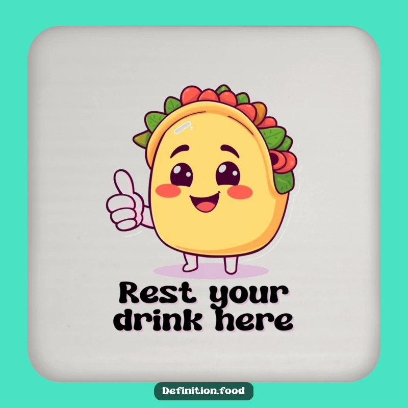 Funny Taco Thumbs Up Coasters - Protect Surfaces with Humor!