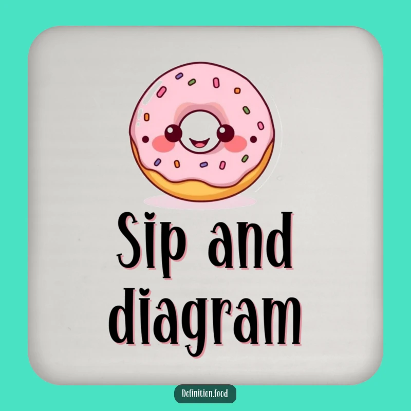 Funny Donut Diagram Coaster: Protect Tables with Fun Facts, Humorous Gift