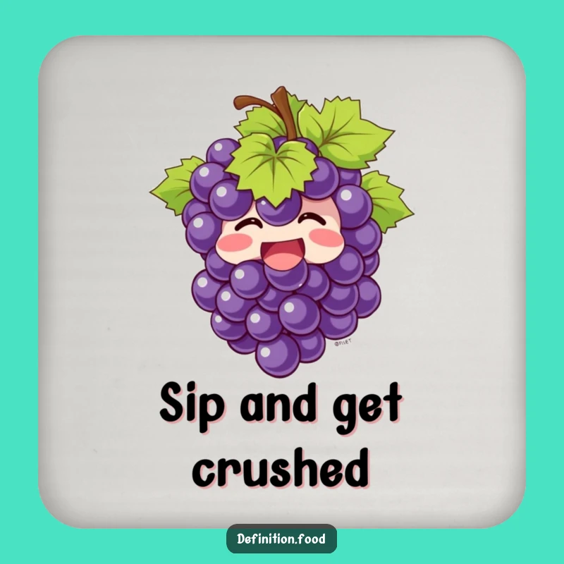 Funny Giggling Grapes Drink Coaster - Protect Surfaces with Fruit Charm, Perfect Funny Gift!