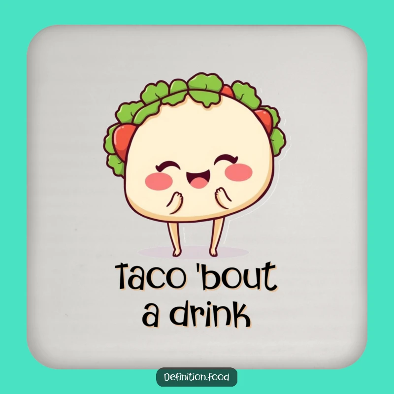 Funny Taco Hug Coaster - Protect Surfaces with Comedic Flair