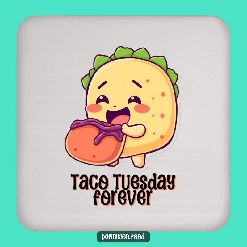 Funny Taco Bite Drink Coaster: Protect Surfaces with Spicy Foodie Flair